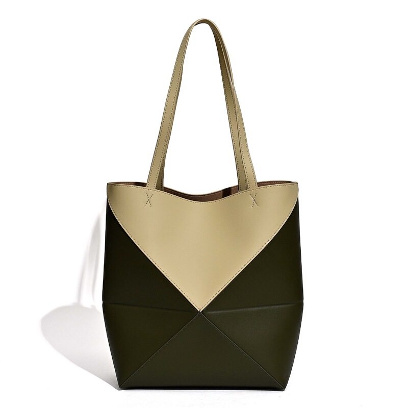 Popular Women's Bag New Puzzle Fold Series Foldableable Tote Bag Spliced ​​Geometric Bag Armpit Mommy Bag