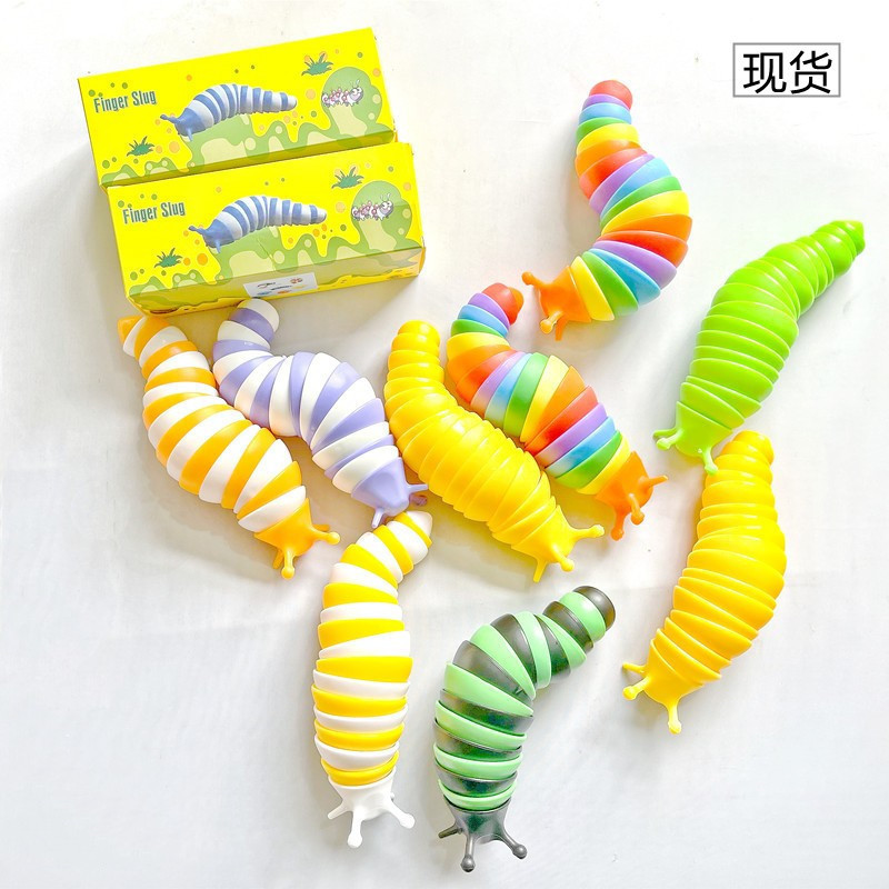 TikTok cross-border new product simulation slug decompression toy slug peristaltic Caterpillar puzzle fingertip snail worm