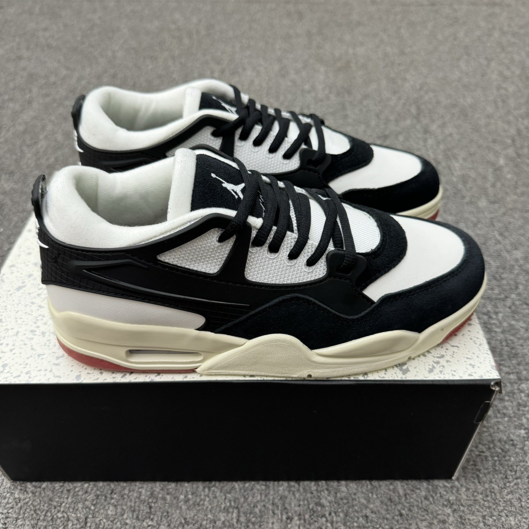 Putian estilo caliente aj4 RM marca compartida baja suela gruesa negra y amarilla aumento hombres y mujeres retro campus pareja zapatos deportivos comercio exterior
