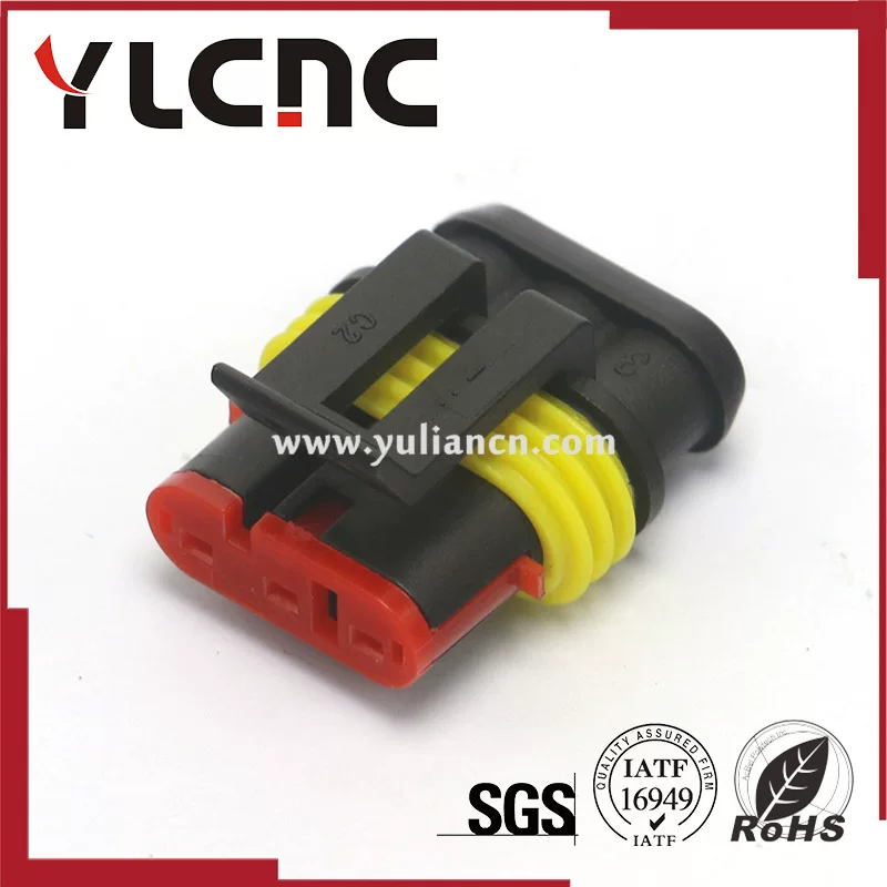 DJ7031-1.5-21 3-контактный автомобильный проводной разъём (beam plug) водонепроницаемый коннектор HID, гнездо 282087-1