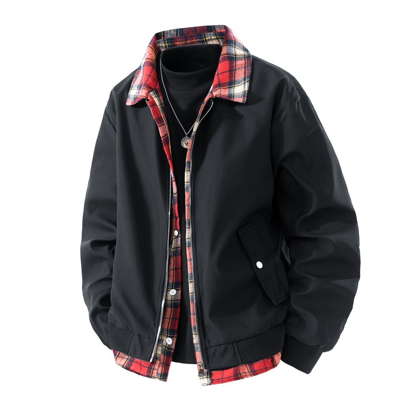 Monochrome Man – Zweiteiliger Cross-Border-Anzug für Damen und Herren, Herbst 2026, neuer Stil, Patchwork, Farbblock, lockerer Schnitt, Fliegeranzug_voghion.com