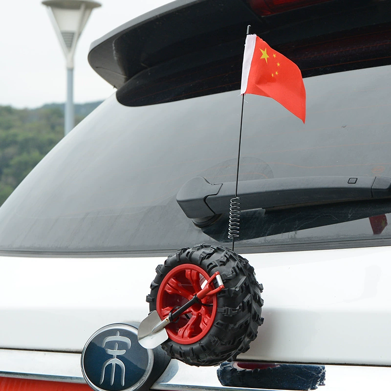 Украшение автомобиля маленькая запасная шина мини внедорожный багажник маленькая шина электромобиль чистая знаменитость Персонализированная креативная антенна автомобильная наклейка