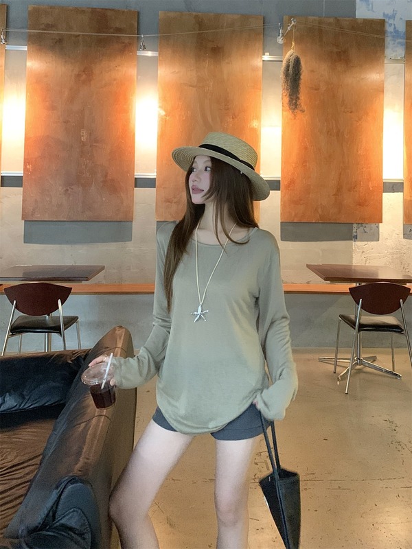 纯欲风镂空蕾丝露背长袖T恤女夏季薄款防晒罩衫别致宽松显瘦上衣|undefined