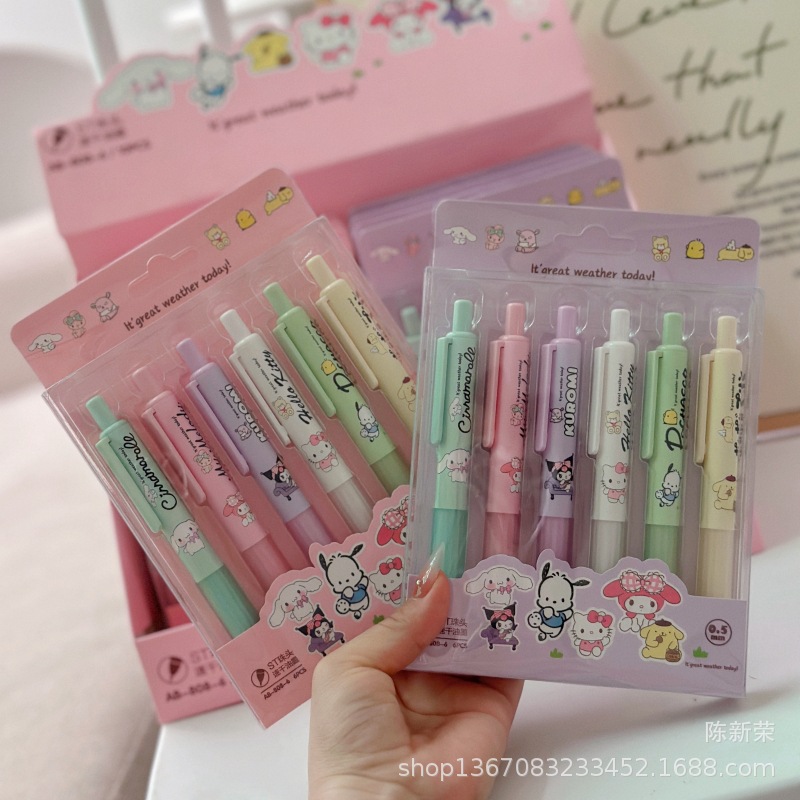 Cute rollerball pen for students, 6 pieces