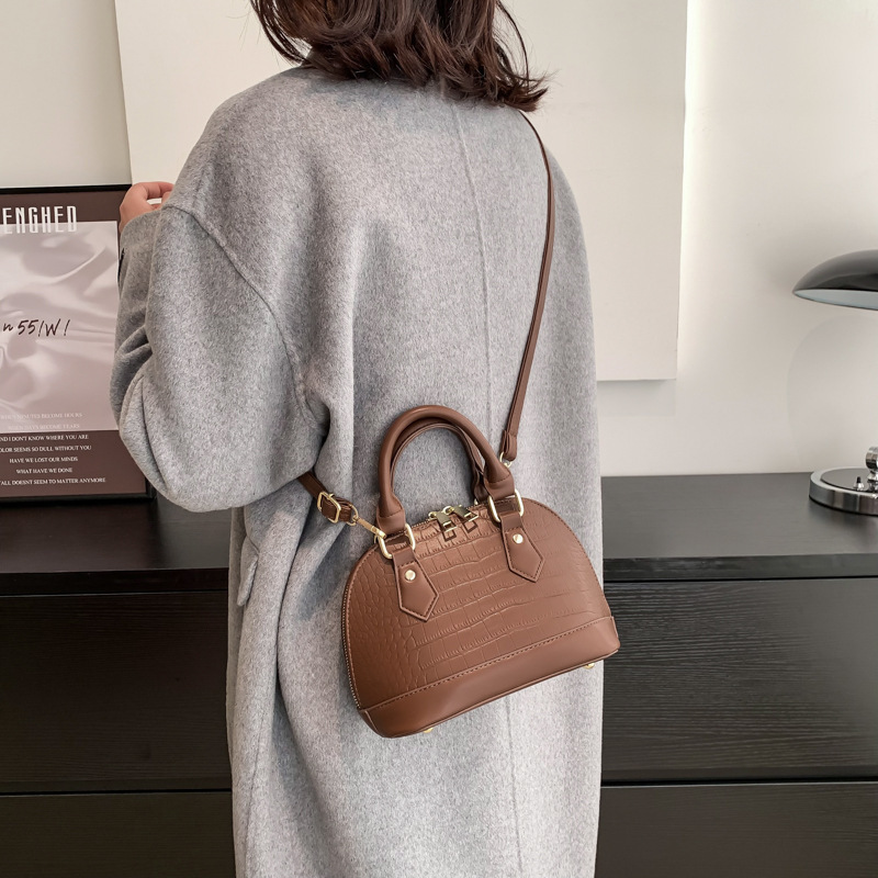 Stone Pattern Retro Portable Shell Bag 2023 New Winter Foreign Style Personality Messenger women's bag trendy shoulder bag_voghion.com