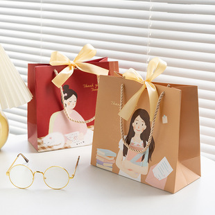 Teacher's Day Gift Bag for Teachers Ins Exquisite High-End Packaging Bag Large Gift Bag Birthday Creative Paper