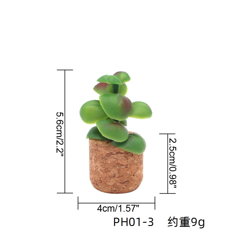 Simulación de suministro transfronterizo suculenta flor artificial en maceta Corcho decoración del coche simulación planta tapón de vino refrigerador pegatinas al por mayor
