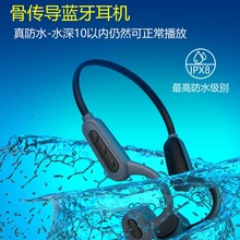 爆款無線運動真骨傳導IPX8防水游泳帶內存頭戴式藍牙耳機跨境源頭