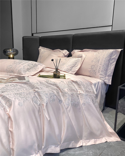 DI Austrian light luxury style high-end 100-count cotton four-piece set princess style pure cotton long-staple cotton quilt cover bed sheet home textile T