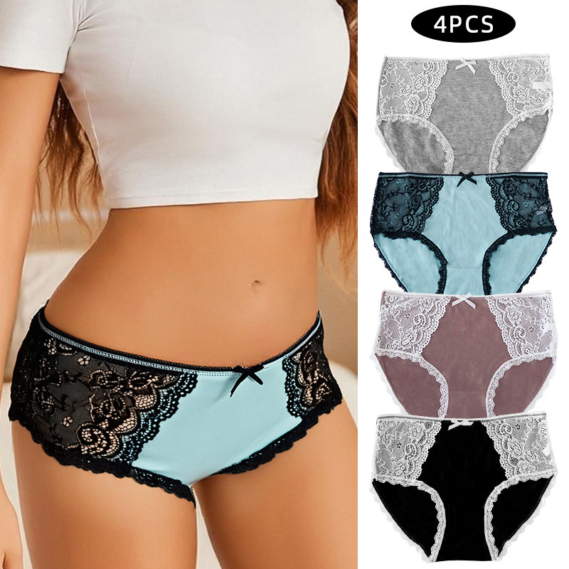2025外贸供应中腰内裤女透气纯棉裆舒适欧码三角裤Plush panties|undefined