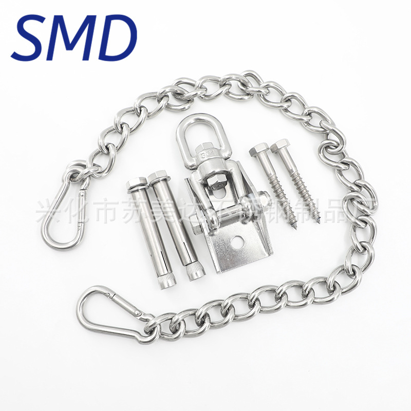 Transfronterizo de acero inoxidable 304 360 ° giratorio columpio al aire libre hamaca silla colgante gancho fijo con cojinete de carga de la cadena