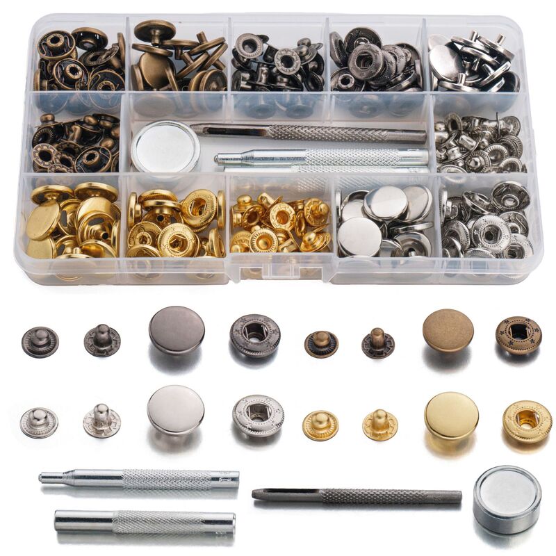 Dickies 15mm High-End Metal Rose Gold Snap Button, Brass Anti-Rust Flat Luggage Snap Button, Backpack Hidden Button