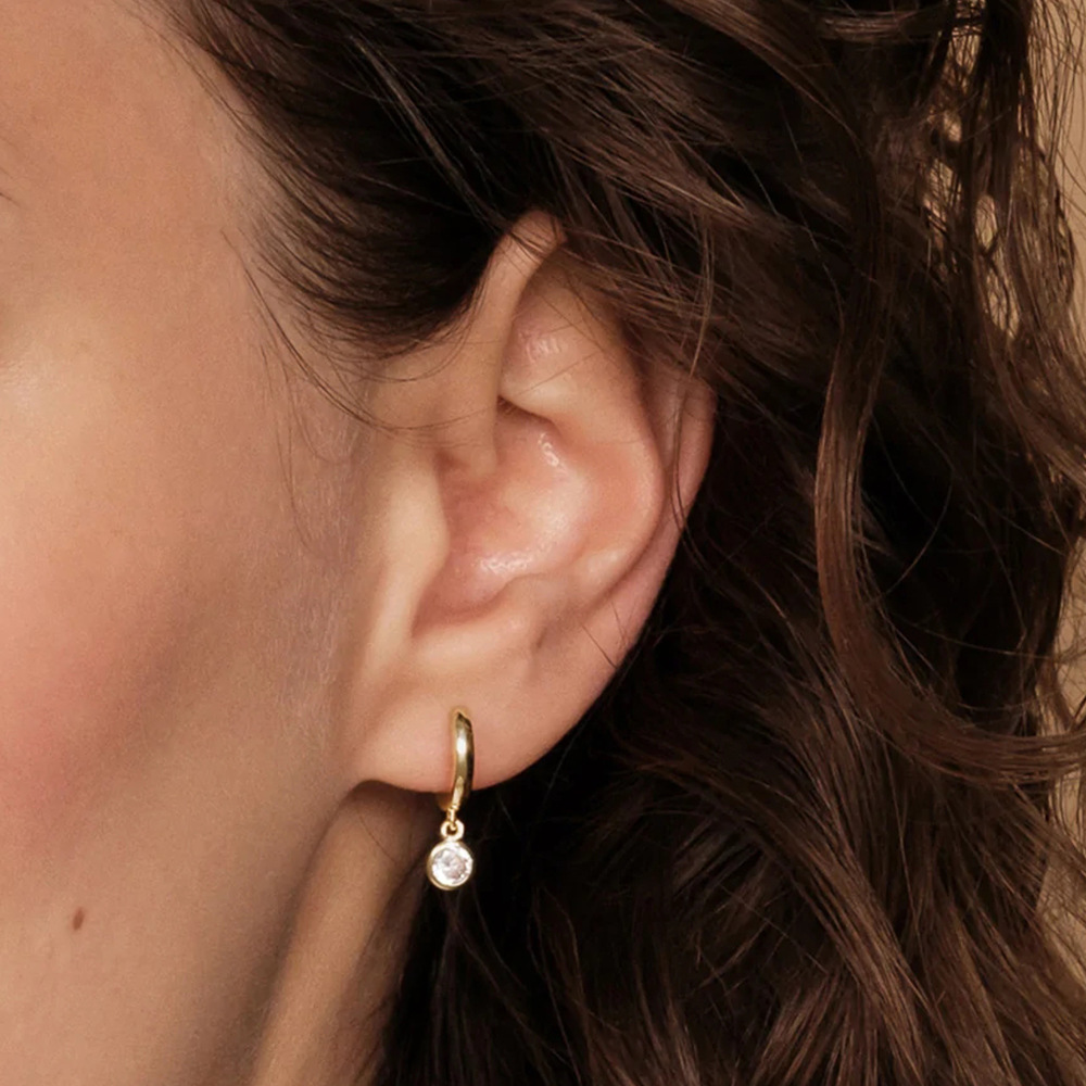 Fashion Cross Sterling Silver Inlaid Zircon Drop Earrings 1 Pair