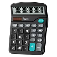 Qi Xin C-838 калькулятор черный для обучения и офиса, оптоэлектронный с двойным питанием