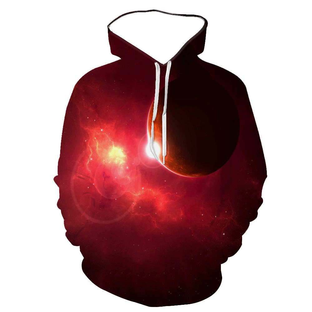 AliExpress Amazon Teenagers Spring Европейский и американский свитер с капюшоном и 3D-цифровым принтом для мужчин и женщин серии Star