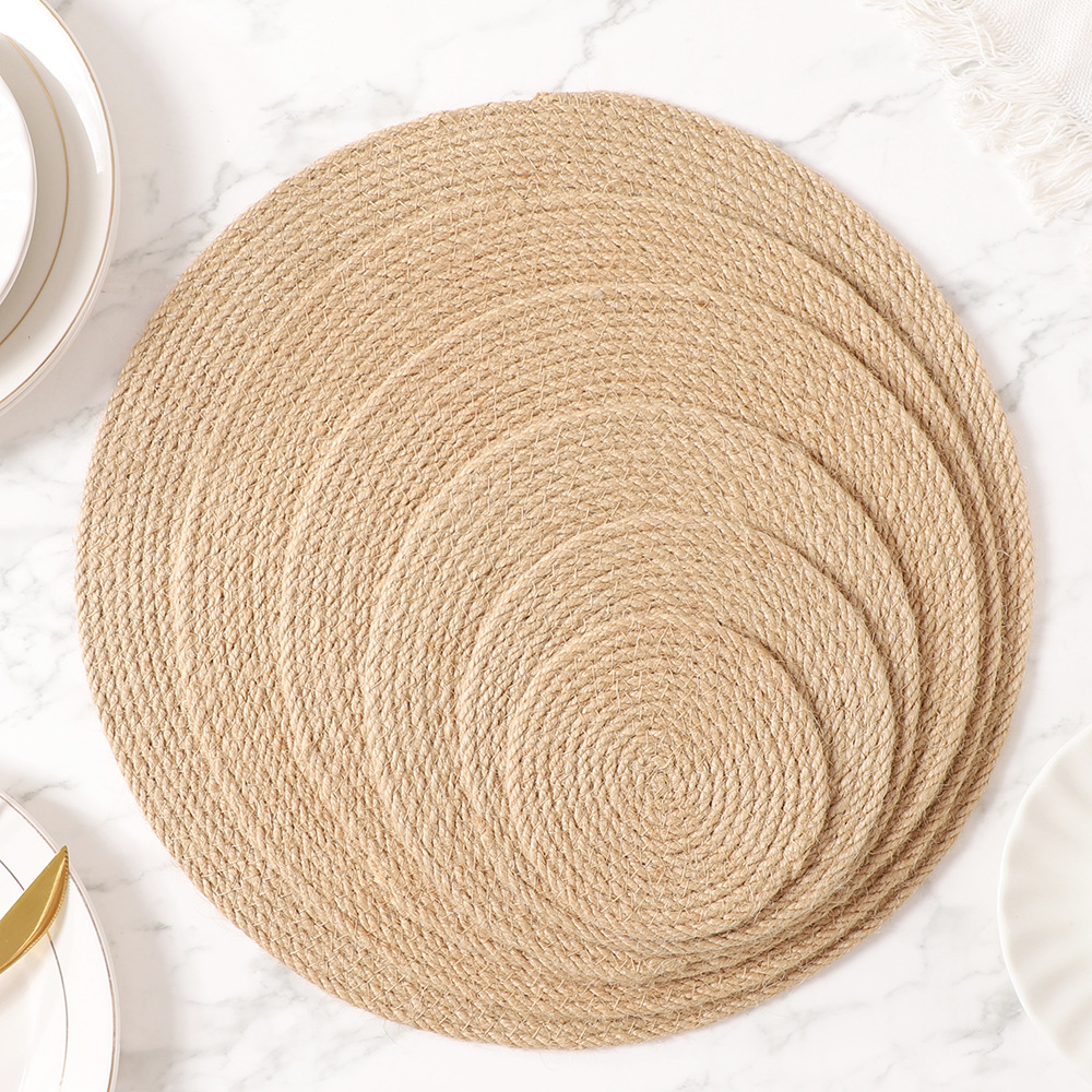 Alfombra de yute de alta calidad natural de Bengala alfombra de aislamiento térmico de escritorio alfombra protectora degradable