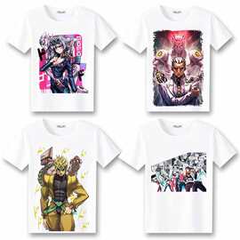 JOJO的奇妙冒险 空条承太郎 二次元动漫周边短袖t恤男女夏季衣服