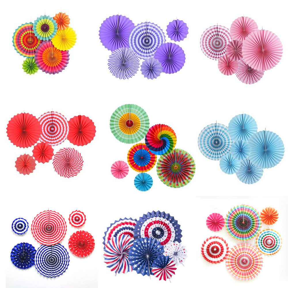 纸花扇装饰背景墙diy纸扇花球套装商场挂饰橱窗布置生日婚礼拉花