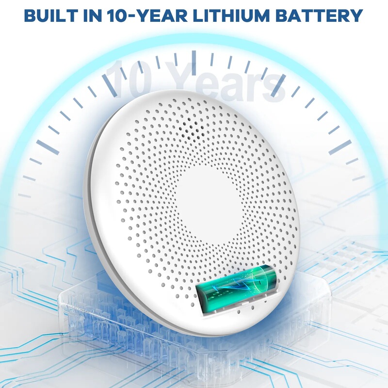 Wific0+ Smoke Smart Composite Alarm with 10-Year Battery, High-Decibel Sound and Light Alarm for Home Security Wific0+ Smoke Smart Composite Alarm with 10-Year Battery, High-Decibel Sound and Light Alarm for Home Security