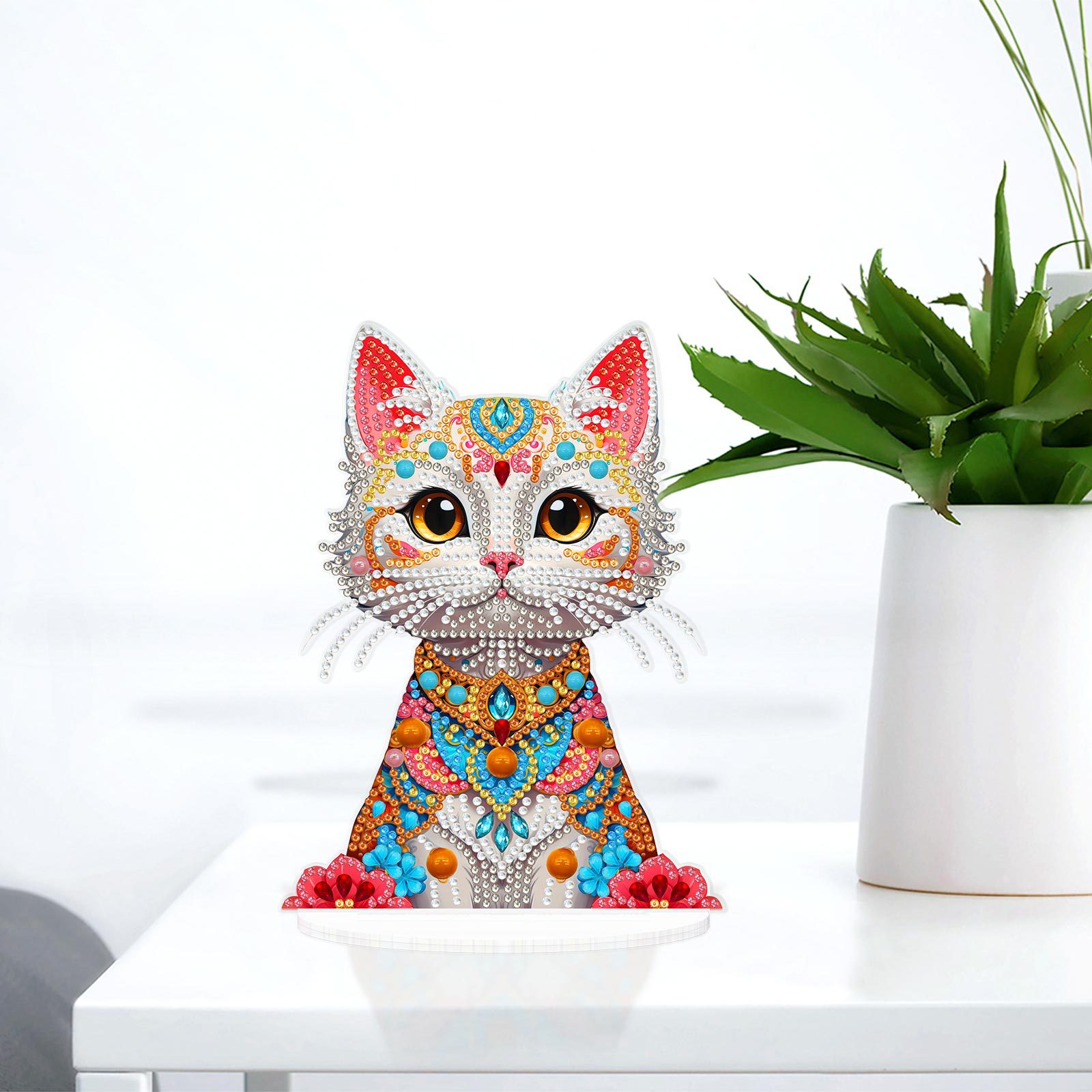 Explosiones transfronterizas de dibujos animados alrededor de dibujos animados adornos de escritorio finos gatos sala de estar decoración fábrica de pintura al por mayor