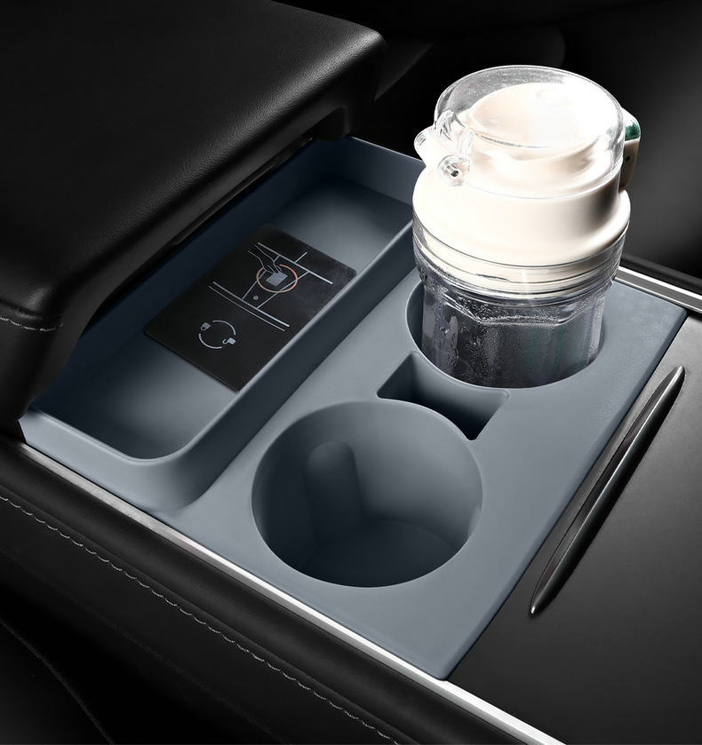 Tesla modelY/3 central control cup stopper special cup cover silicone pad cup holder car storage box