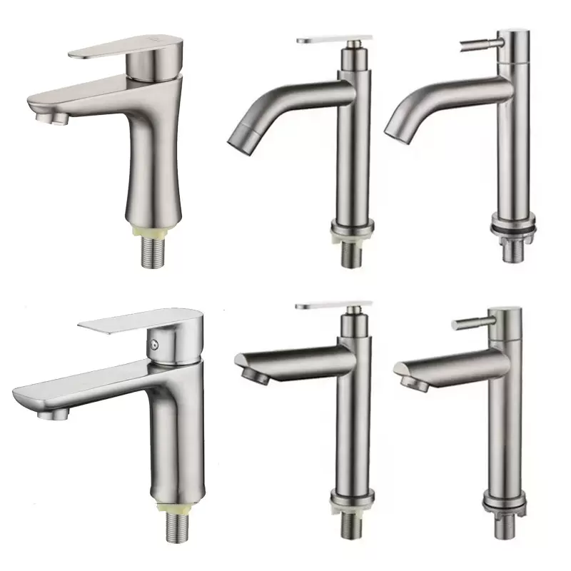 卫生间304不锈钢单冷面盆水龙头浴室洗脸盆台盆洗手盆龙头洗漱台