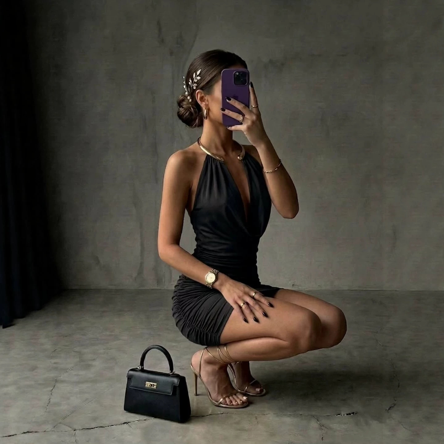 Summer Neck Dress Women's Deep V Waist Thin Dinner Date Temperament Small Dress_ecoleips.com