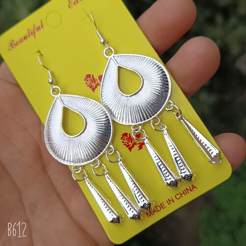 Wholesale imitation silver earrings pure handmade jewelry fashion tourist area hot-selling electroplated 925 sterling silver earrings earrings