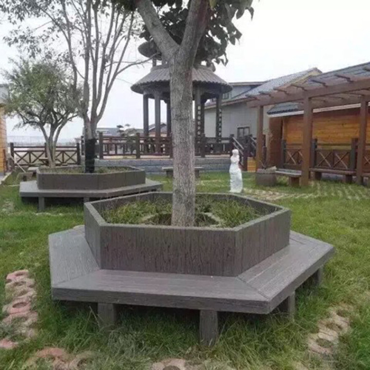 浩艺园林仿木纹装饰水泥仿树花箱 GRC构件 水泥装饰花箱