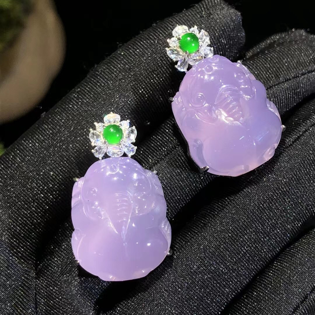 실버 S925 높은 얼음과 깊은 바이올렛 CHALCEDONY PIXIU 여성용 목걸이 패션 간단한 절묘한 옥 펜던트