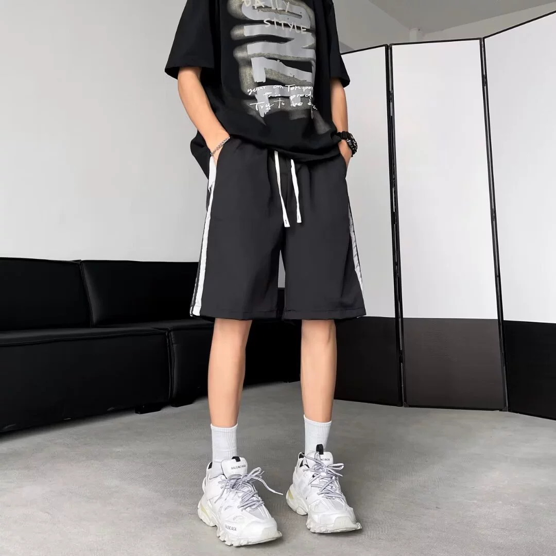 Летние тонкие быстрые сухие шорты мужские джинсы в полоску