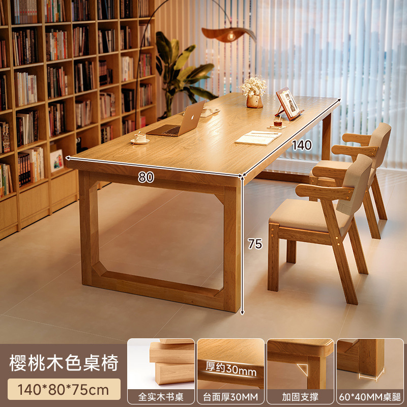 Toda la sala de estar de madera maciza, escritorio largo, escritorio de lectura y estudio, escritorio doble para el hogar, mesa de trabajo para la sala de estar