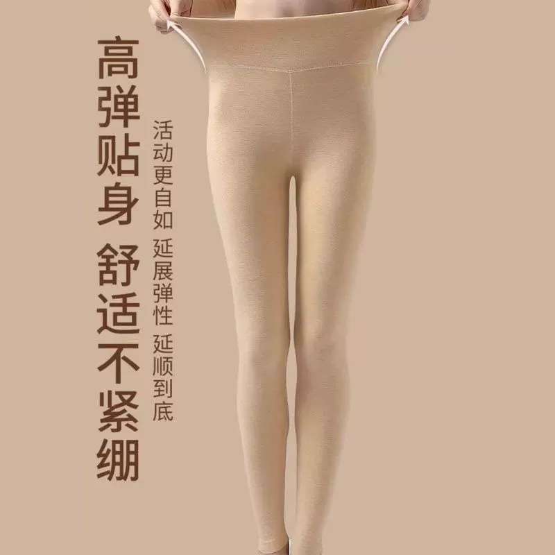 Теплые хлопковые брюки с термобельем для женщин, осенние и зимние термобрюки, внутренняя одежда, шелковые кашемировые брюки на флисовой подкладке, брюки из утолщенной шерсти.