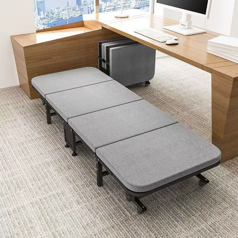 Односпальная складная кровать для офиса, складная кровать для взрослых, кровать для обеденного перерыва, простыни, одинарная портативная раскладная кровать 60% off