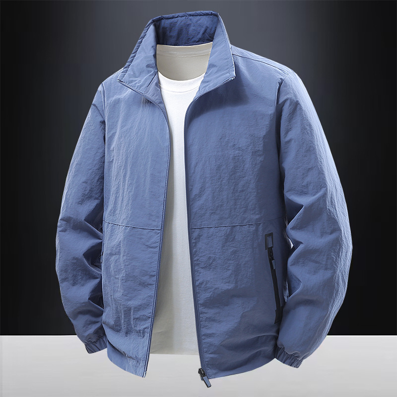 Live Broadcast Spring and Autumn Season Stand Collar Jacket Men's Loose Casual Men's Windbreaker Thin Coat 2502 Carhartt Jacket
