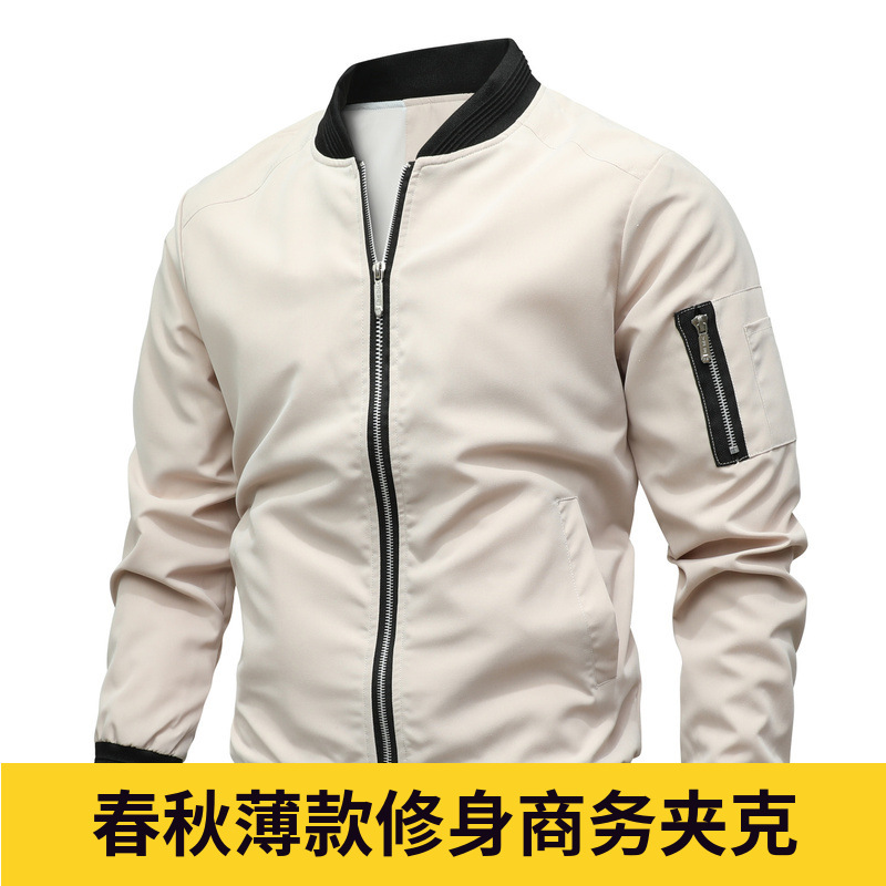 Direct Supply Cross-Border Men's Jackets 2026 Spring and Autumn Business Casual Jackets for Young and Middle-Aged Men, One-Piece Dropshipping