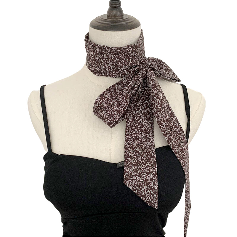 Pañuelo de seda, tira larga, sentido de alta gama, sentido de la atmósfera coreana, bufanda estrecha, bufanda, diadema, cinta, bolsa, cinta