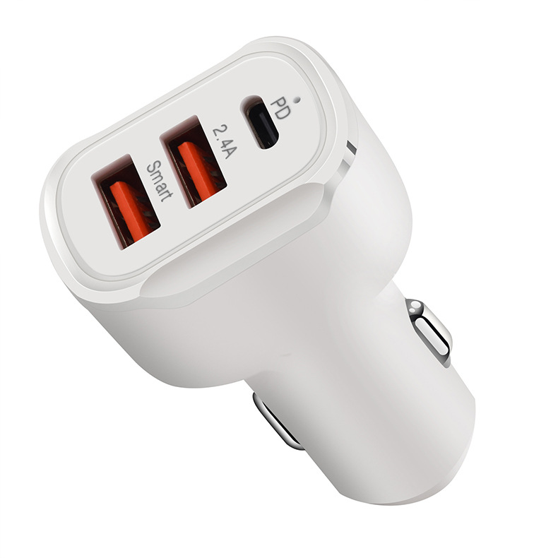 Factory direct 32W car charger 12V car charger cigarette lighter 20W+QC18W one-to-three PD fast charger