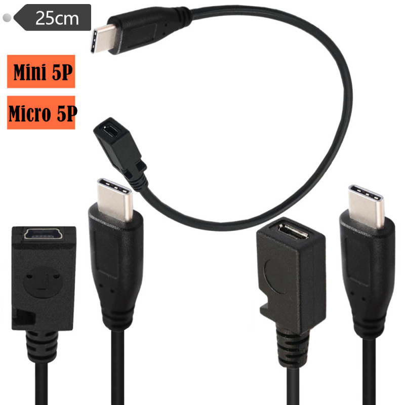 Type-C revolution mini 5pin female micro 5P mobile phone data adapter USB 3.1 data cable