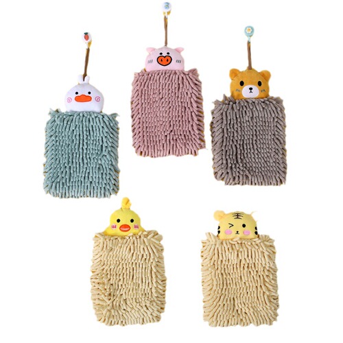 Chenille quick-drying hand towel hanging cute hand ball bathroom kitchen children's rag absorbent towel household