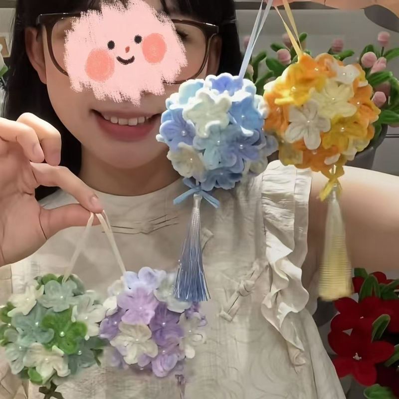 新しい手作りdiyねじり棒アジサイのペンダント材料は春の雰囲気感を包んで友達に親友のプレゼントを贈る|undefined