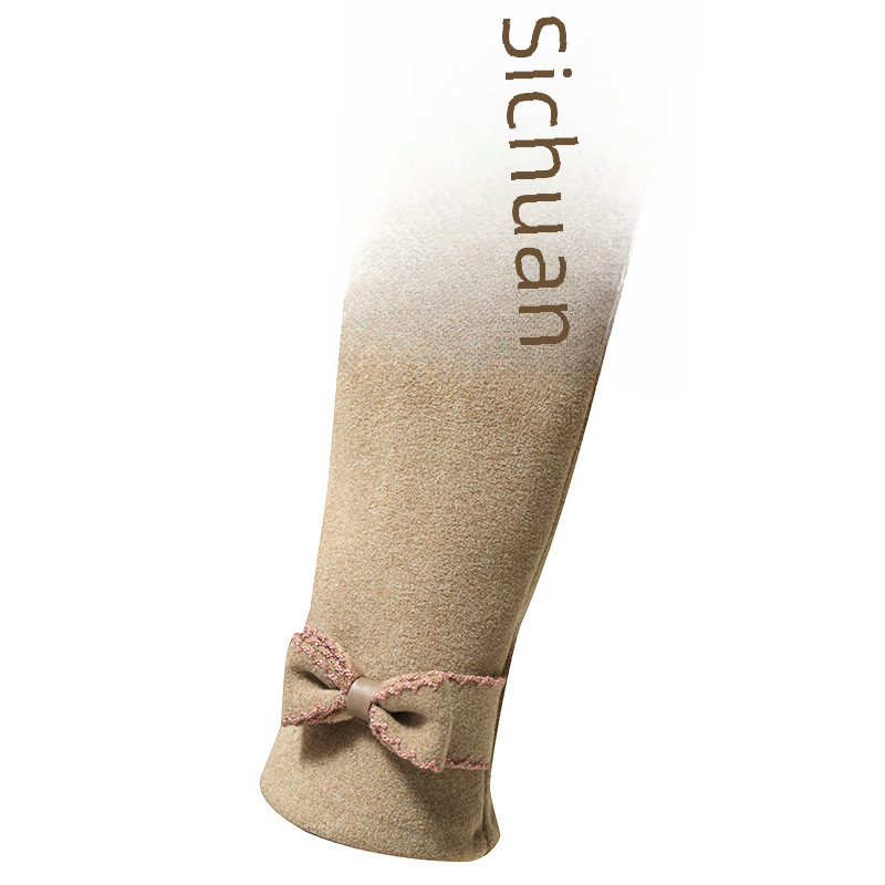 Gloves women's autumn and winter plus velvet warm Korean version of cute cold-proof velvet new touch screen riding driving factory wholesale_voghion.com