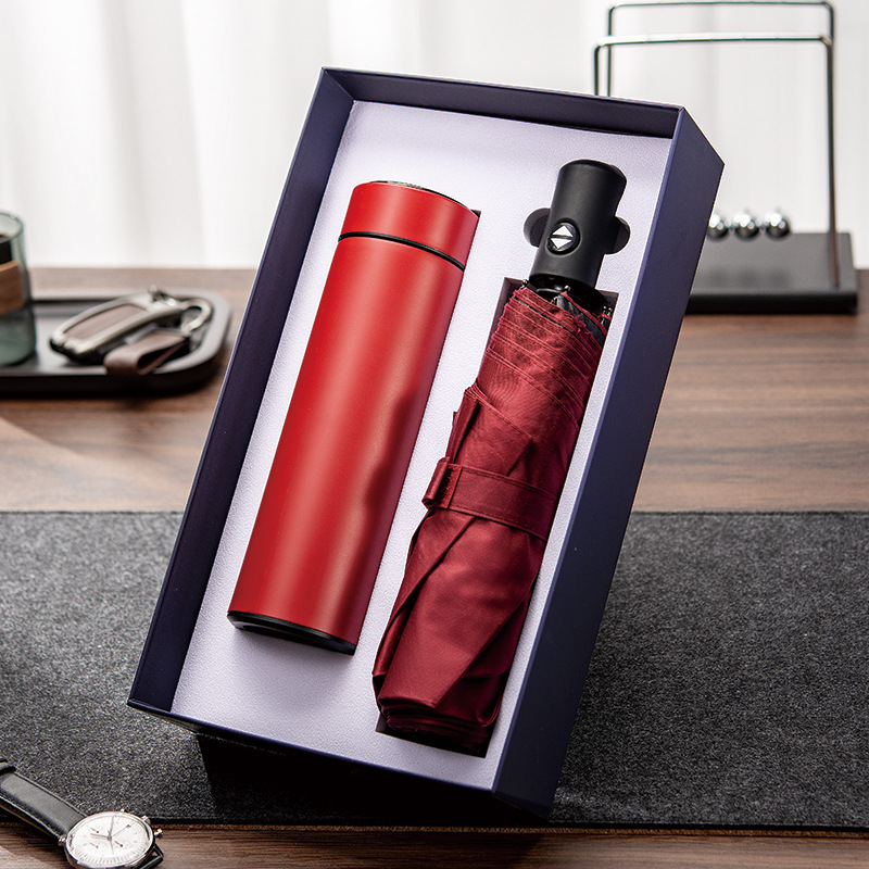 Taza termo, paraguas, juego de regalo de empresa, taza termo práctica, regalo de la mano de la actividad, celebración del aniversario, construcción del grupo para los empleados