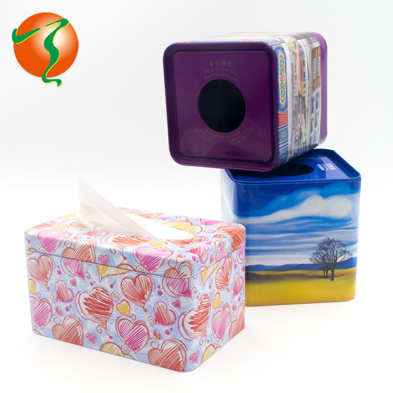 铁艺防尘收纳纸巾盒摆设 家居抽纸盒 马口铁装饰纸巾收纳盒定制