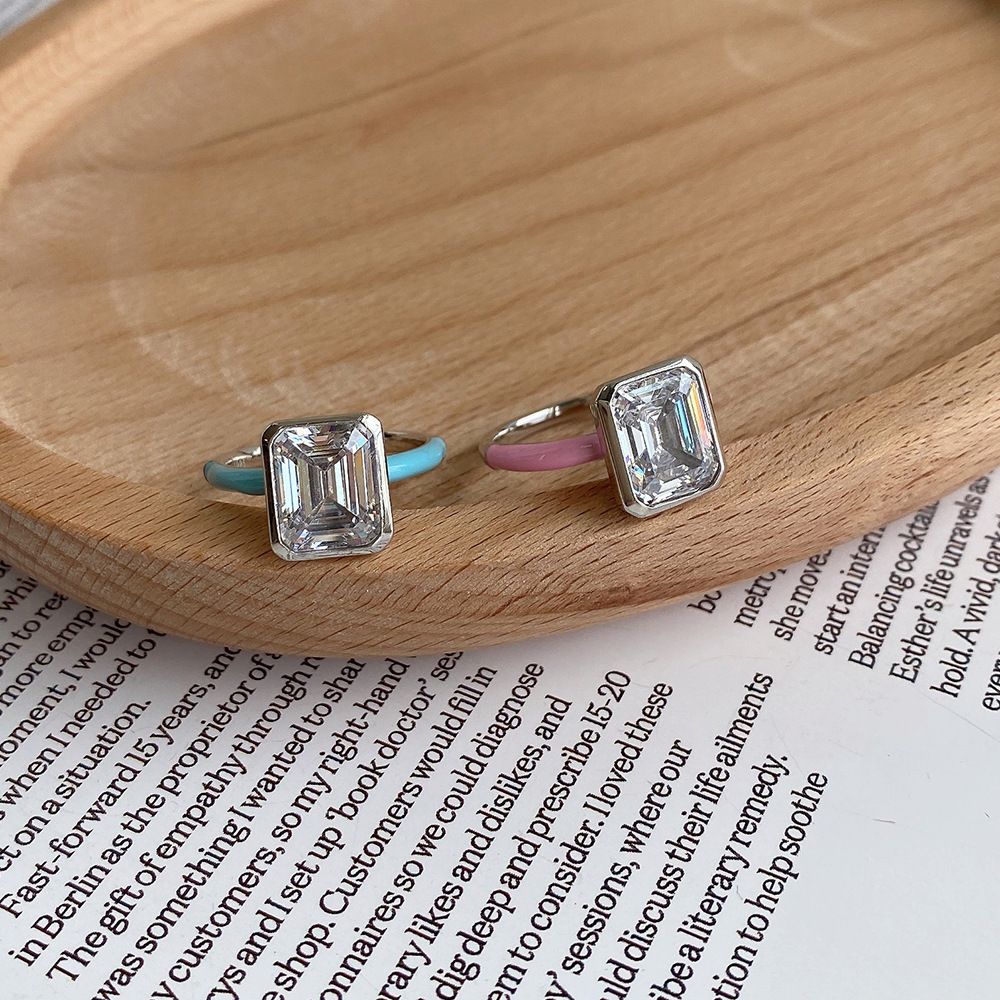 Cute Geometric Sterling Silver Plating Zircon Rings