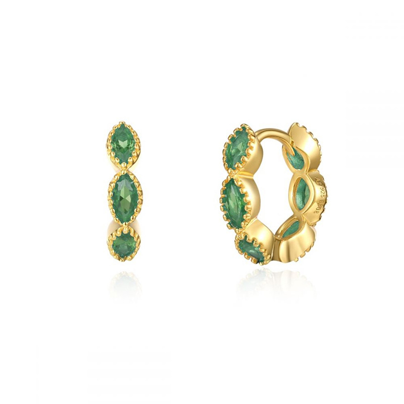 Retro Waves Plating Inlay Copper Rhinestones Earrings display picture 3