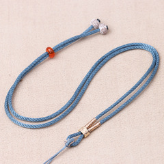 Fine style star moon corn hanging rope hand-woven jade Buddha emerald high-grade wrapped champagne golden men and women's hanging rope wholesale 