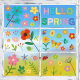 2025 cross-border Amazon watercolor tulip floret butterfly kitten electrostatic window stickers double-sided printing double-sided visual