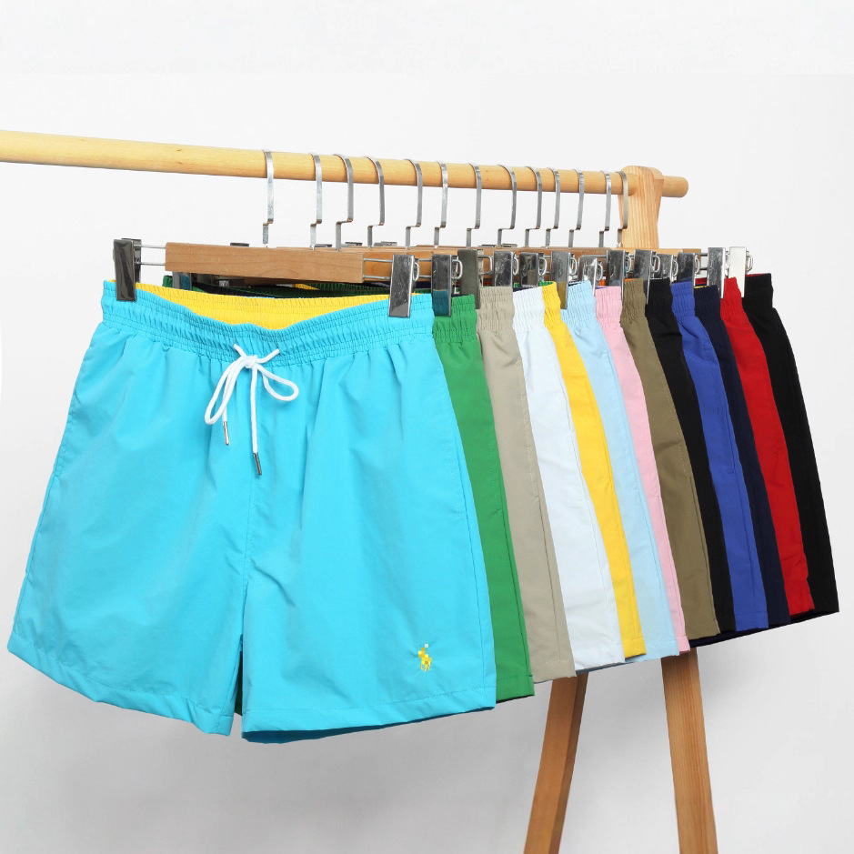Summer Paul Solid Color Quick-Drying Casual Casual Couple Beach Pants Pony Embroidery Loose Vacation Youth Sweatpants