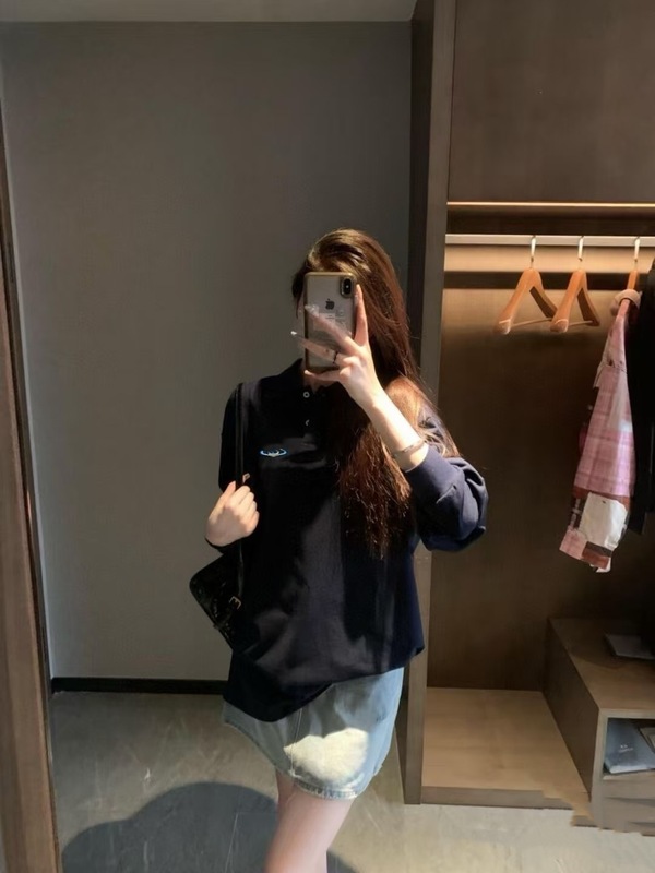 毒家现货正确版本VW家2025新款刺绣POLO衫长袖OS宽松版型男女同款|undefined